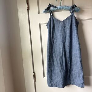 J. Crew Chambray Blue Tie Strap Mini Dress